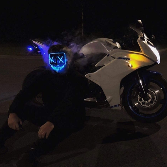 Glow/ light up Halloween/ cosplay Purge mask - Picture 4 of 6